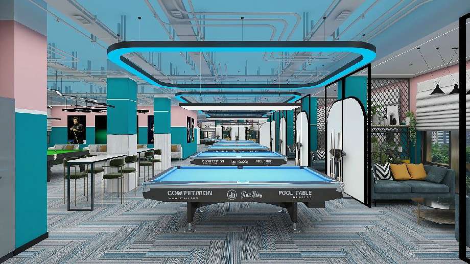 鄭州臺(tái)球俱樂部裝修設(shè)計(jì)效果圖