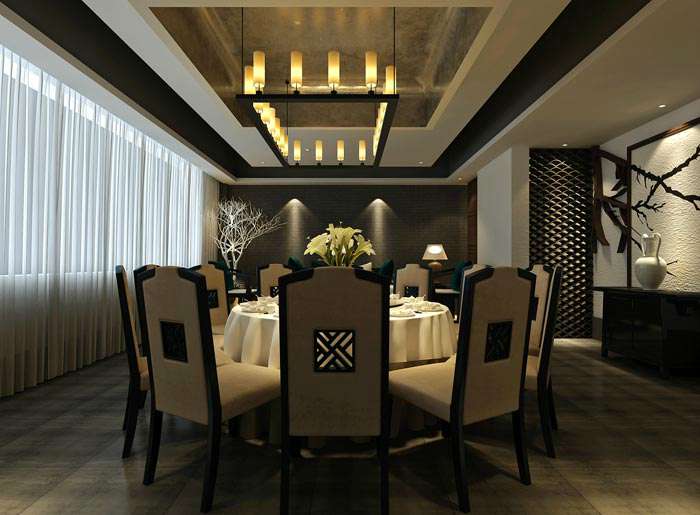 現(xiàn)代中式風(fēng)格中餐廳裝修設(shè)計效果圖