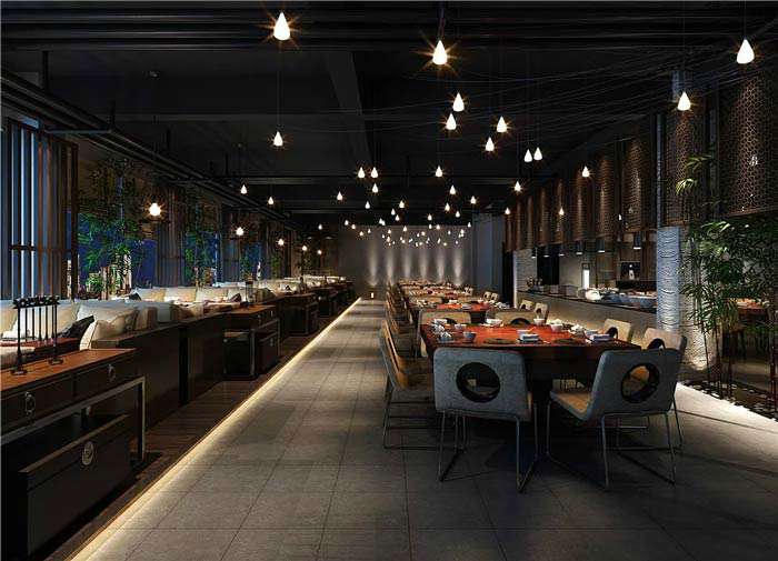 肥牛火鍋店裝修設(shè)計效果圖