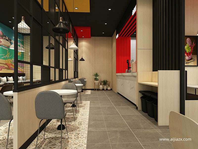 現代時尚漢堡店裝修效果圖