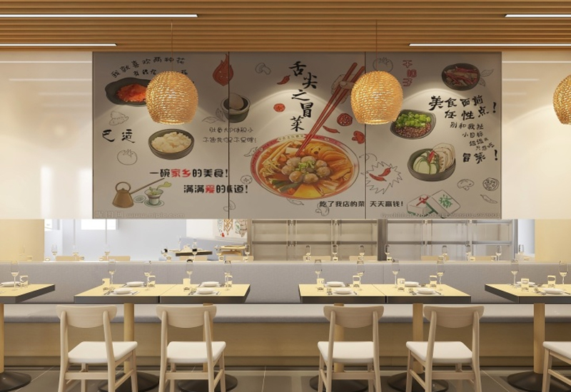 69平米冒菜小吃店裝修設計