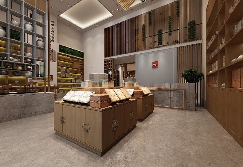 中式風格茶葉店裝修設(shè)計效果圖