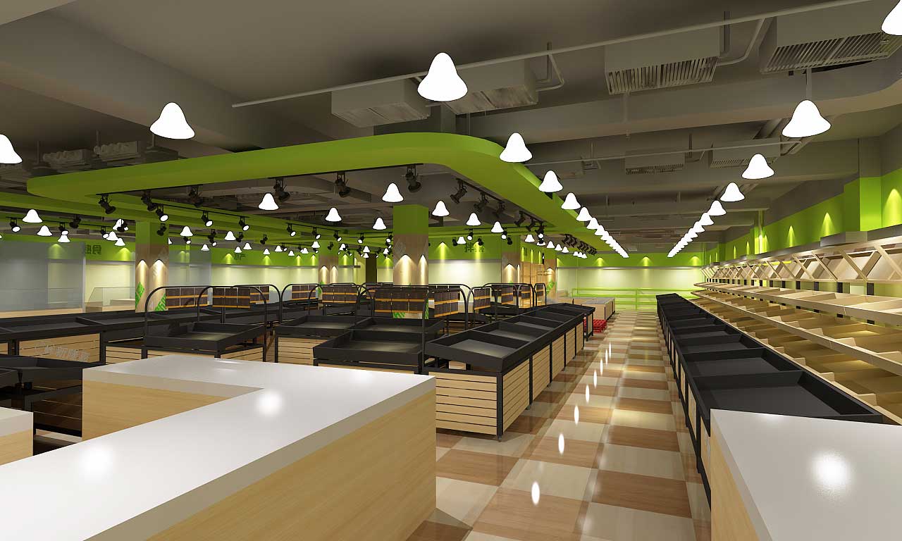 280平米鄭州生鮮超市裝修設(shè)計效果圖