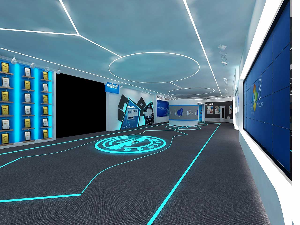 鄭州學校科技展館裝修設計效果圖