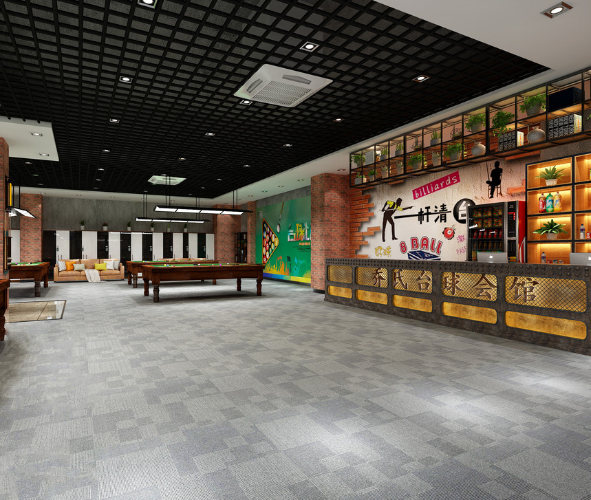 鄭州臺球廳設計-臺球廳裝修設計效果圖