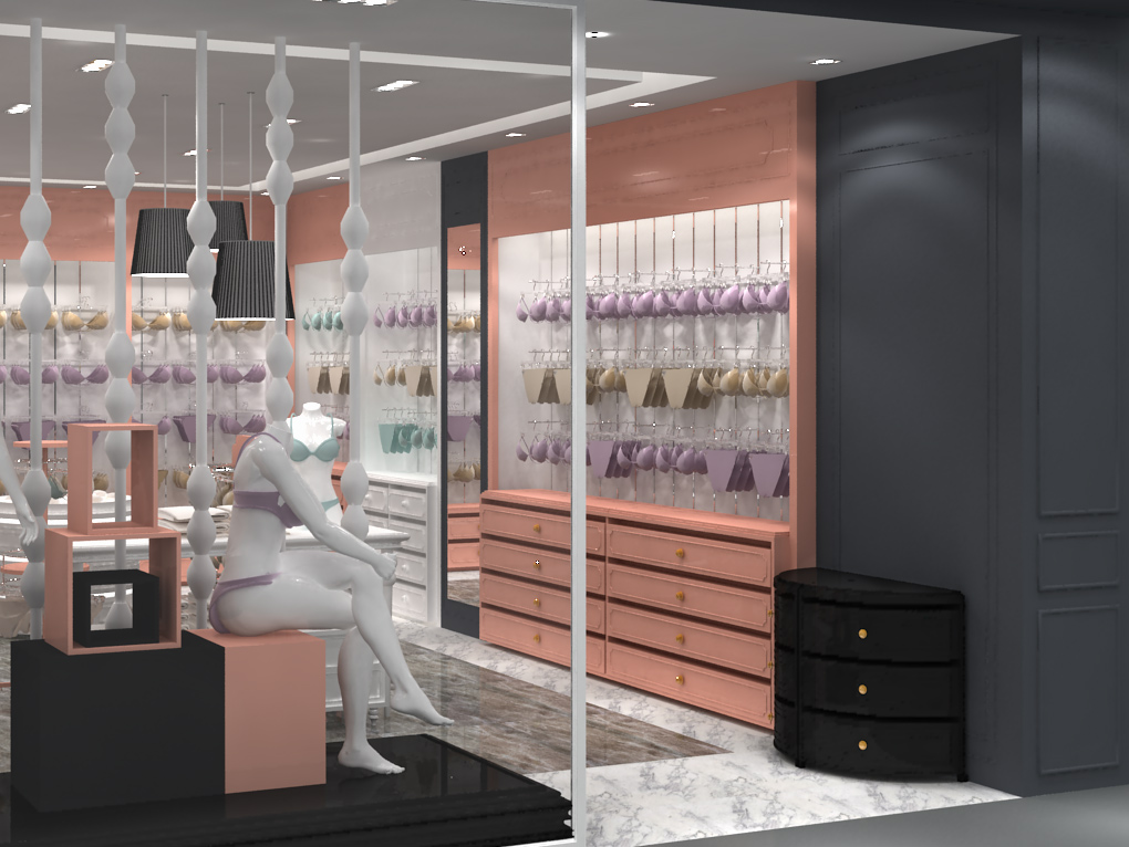 65平米品牌內(nèi)衣店設(shè)計裝修效果圖