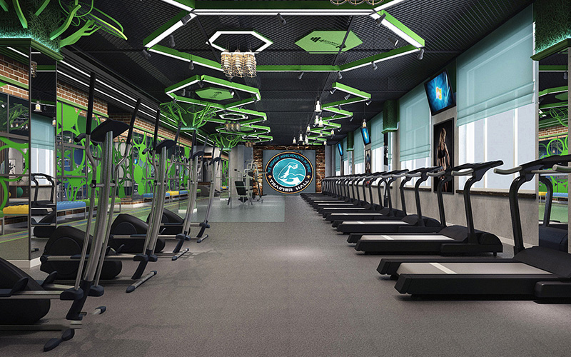 1500㎡健身俱樂部裝修設計效果圖