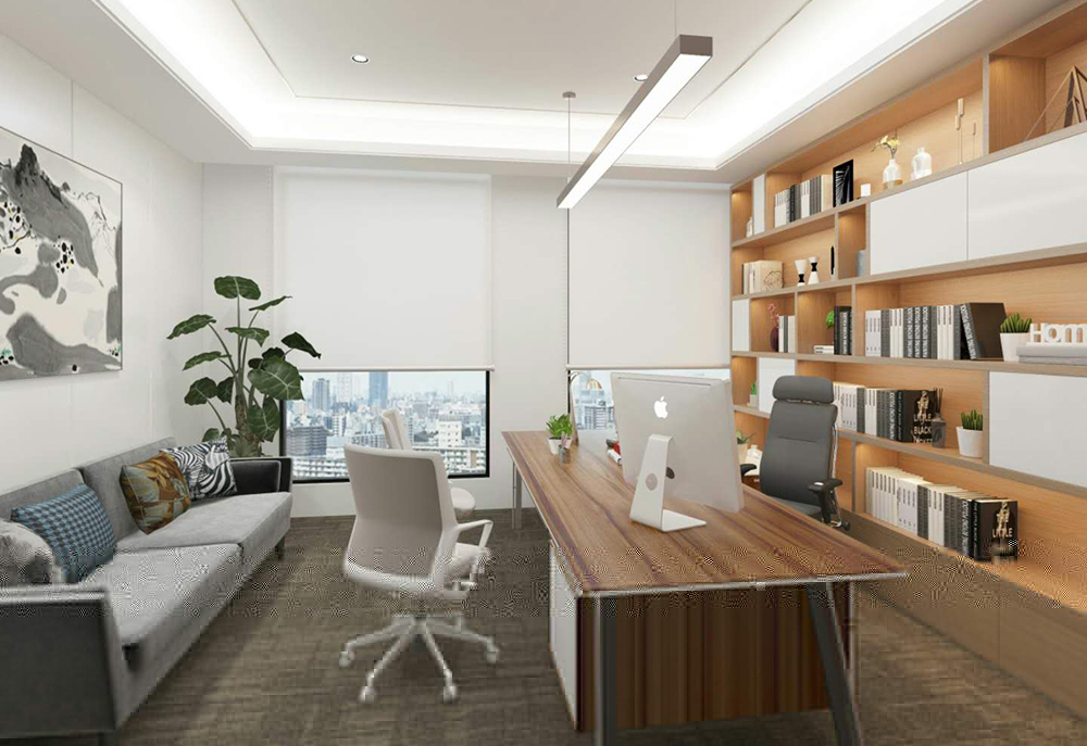 87平米辦公室設計施工效果圖