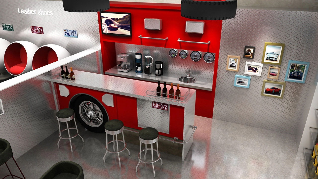 252平米汽車清潔店面裝修設計效果圖