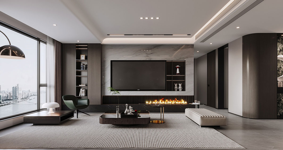 萬(wàn)科世曦135平米意式輕奢風(fēng)四居室裝修效果圖