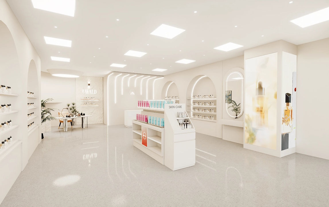 45平米鄭州化妝品店鋪直播間設計效果圖