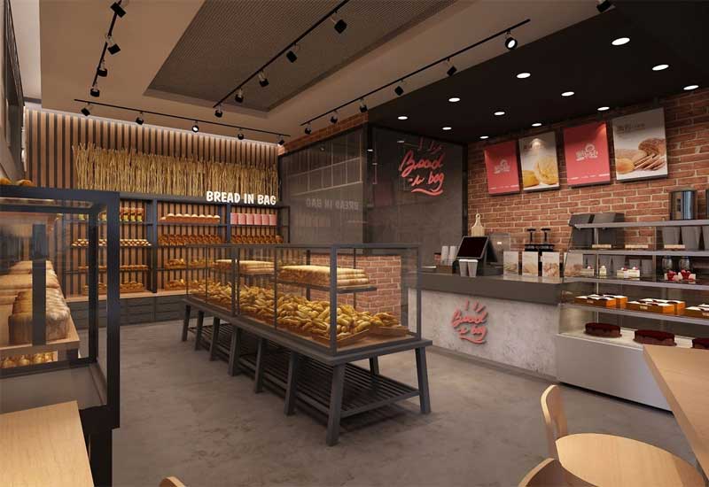 鄭州烘焙店裝修設計費用:展示柜燈光設計報價明細