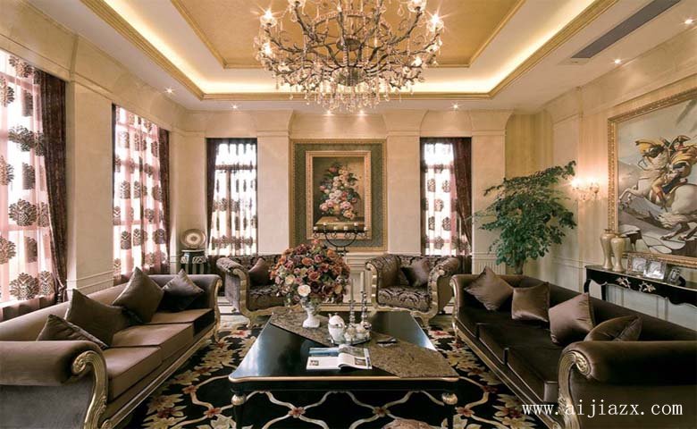 開(kāi)闊大氣的歐式風(fēng)格大戶(hù)型客廳裝修效果圖