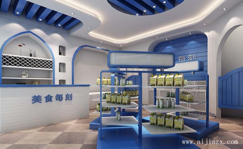 純凈舒適的食品專(zhuān)賣(mài)店鋪收銀區(qū)裝修效果圖