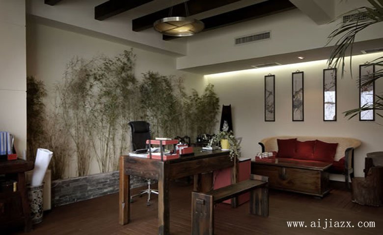 古色書(shū)香的中式風(fēng)格總經(jīng)理辦公室裝修效果圖