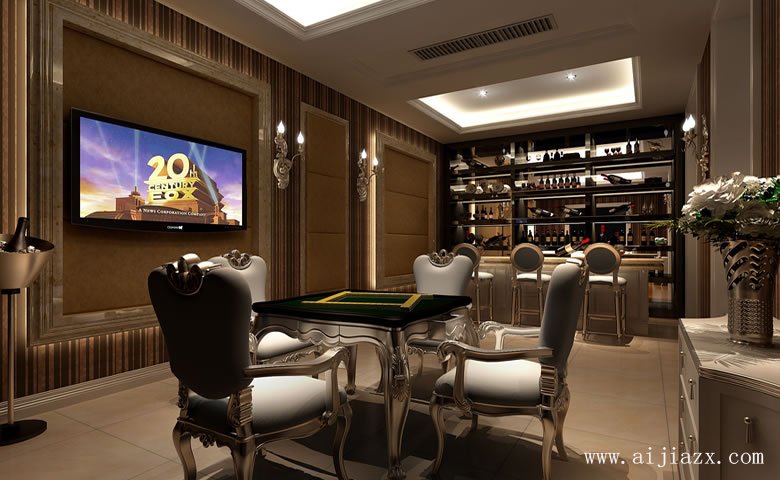 高雅情調(diào)的歐式風格別墅休閑廳裝修效果圖